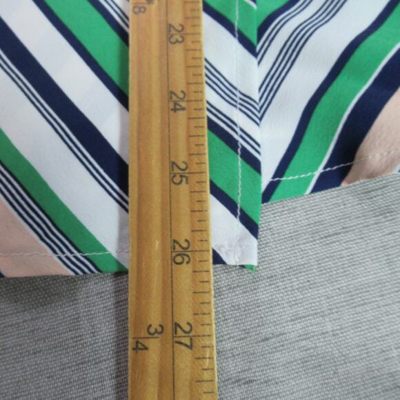 Hazel Top Womens Small Striped Wrap Blouse Work Preppy Mod Coastal Anthropologie - Picture 4 of 7